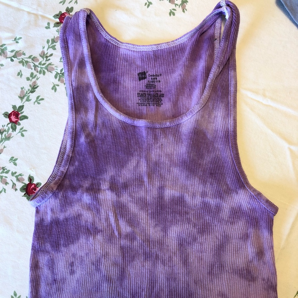 cropped purple tie dye